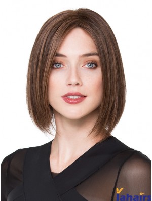 Bob Human Hair Wigs Brown Color Chin Length Bobs Cut