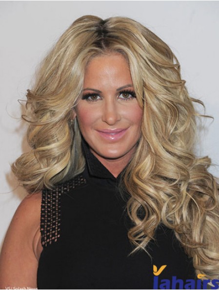 Pop Wigs By  Curly Style Long Length Blonde Color