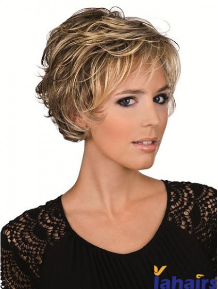 Human Hair Brown With Lace Front Cropped Wigs