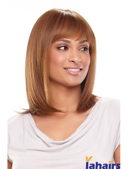Auburn Shoulder Length Straight With Bangs 13 inch Fabulous Medium Wigs
