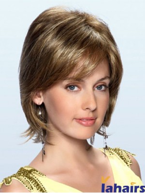 Brown Chin Length Wavy Layered 10 inch Beautiful Medium Wigs