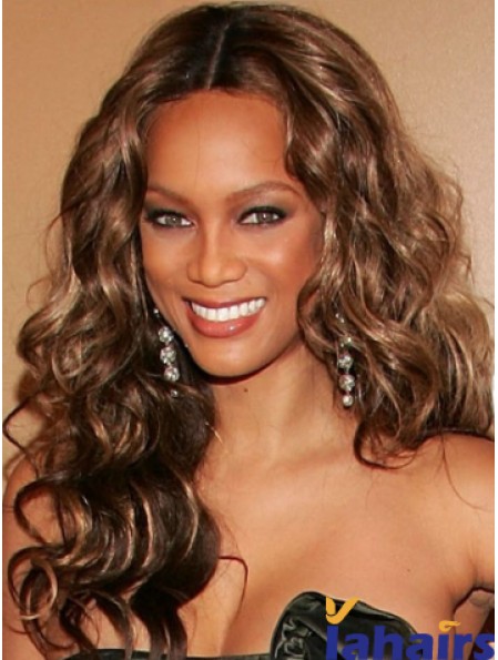 Brown Curly Without Bangs Lace Front 20 inch Perfect Tyra Banks Wigs