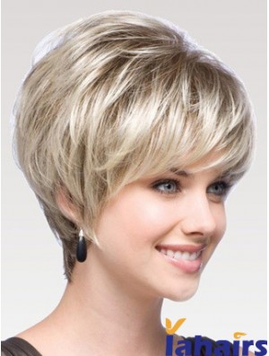 Capless Layered Short Human Hair Wigs